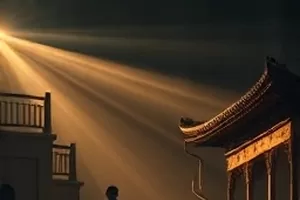 云上邮差横版封面，纸飞机穿过层层云海
