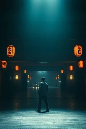 雾岭回声竖版海报，雨雾中亮着一盏气象站的灯